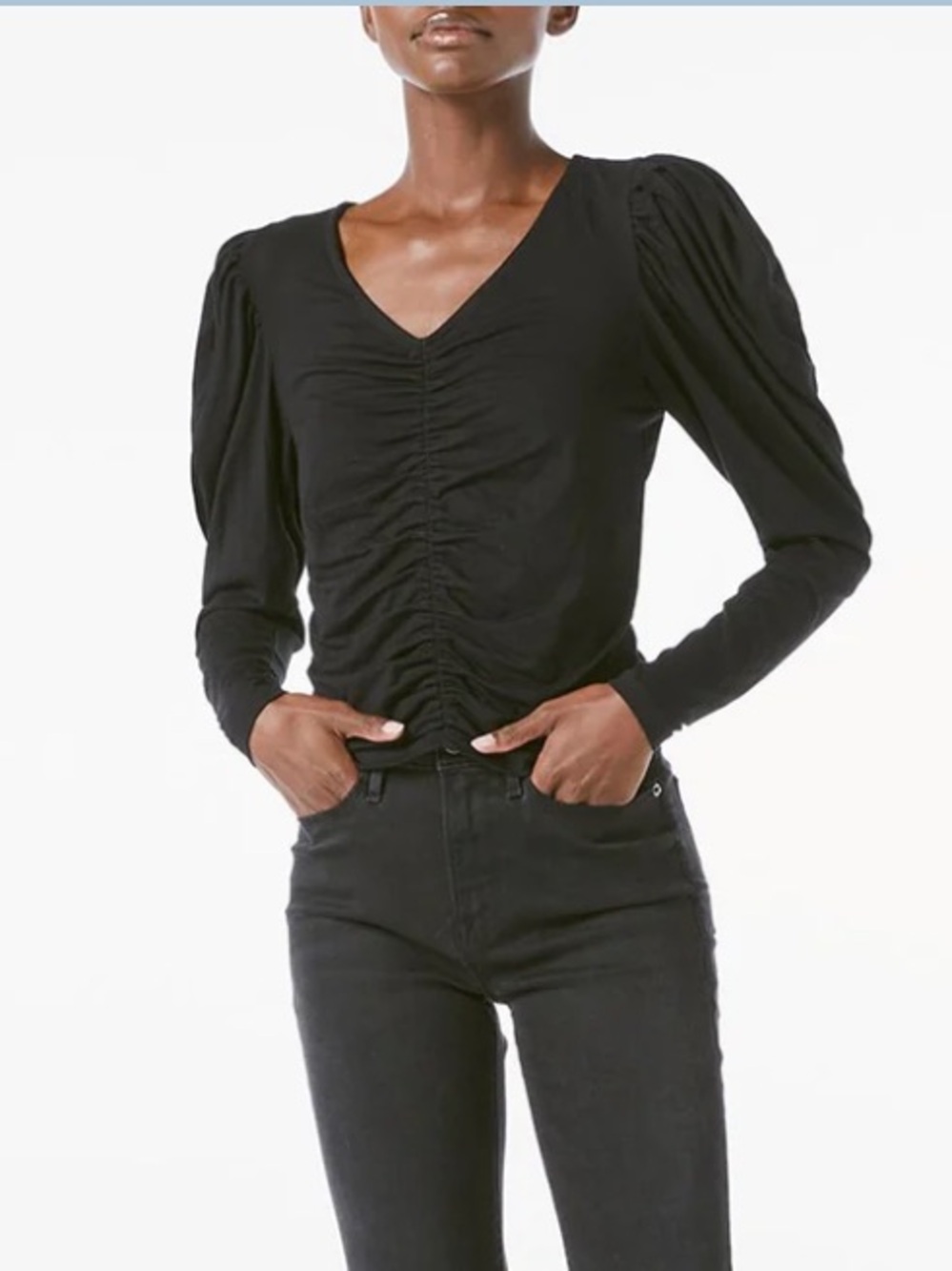 Frame Ruched long sleeve top